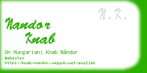 nandor knab business card